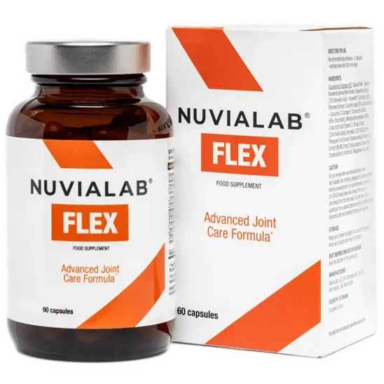 NuviaLab Flex Advanced Joint Care Formula 60 capsules bottle with carton